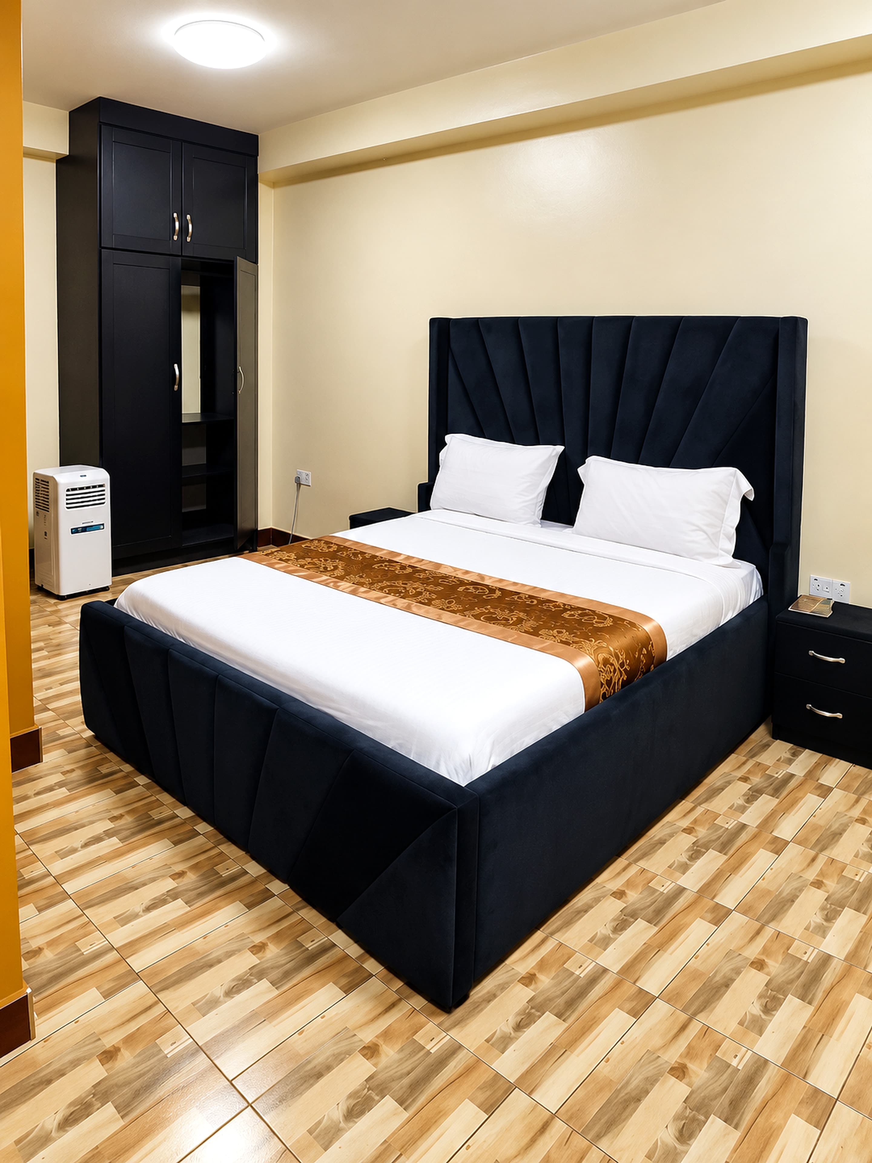 Double Room with upholstered headboard