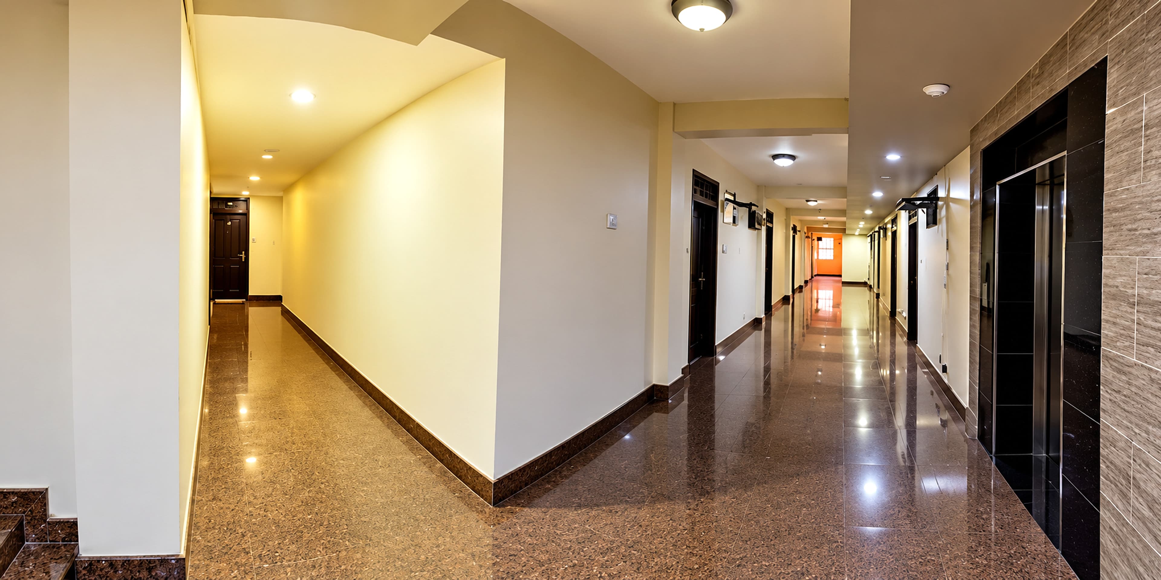 Interior corridor at Royal Hotel Apartments