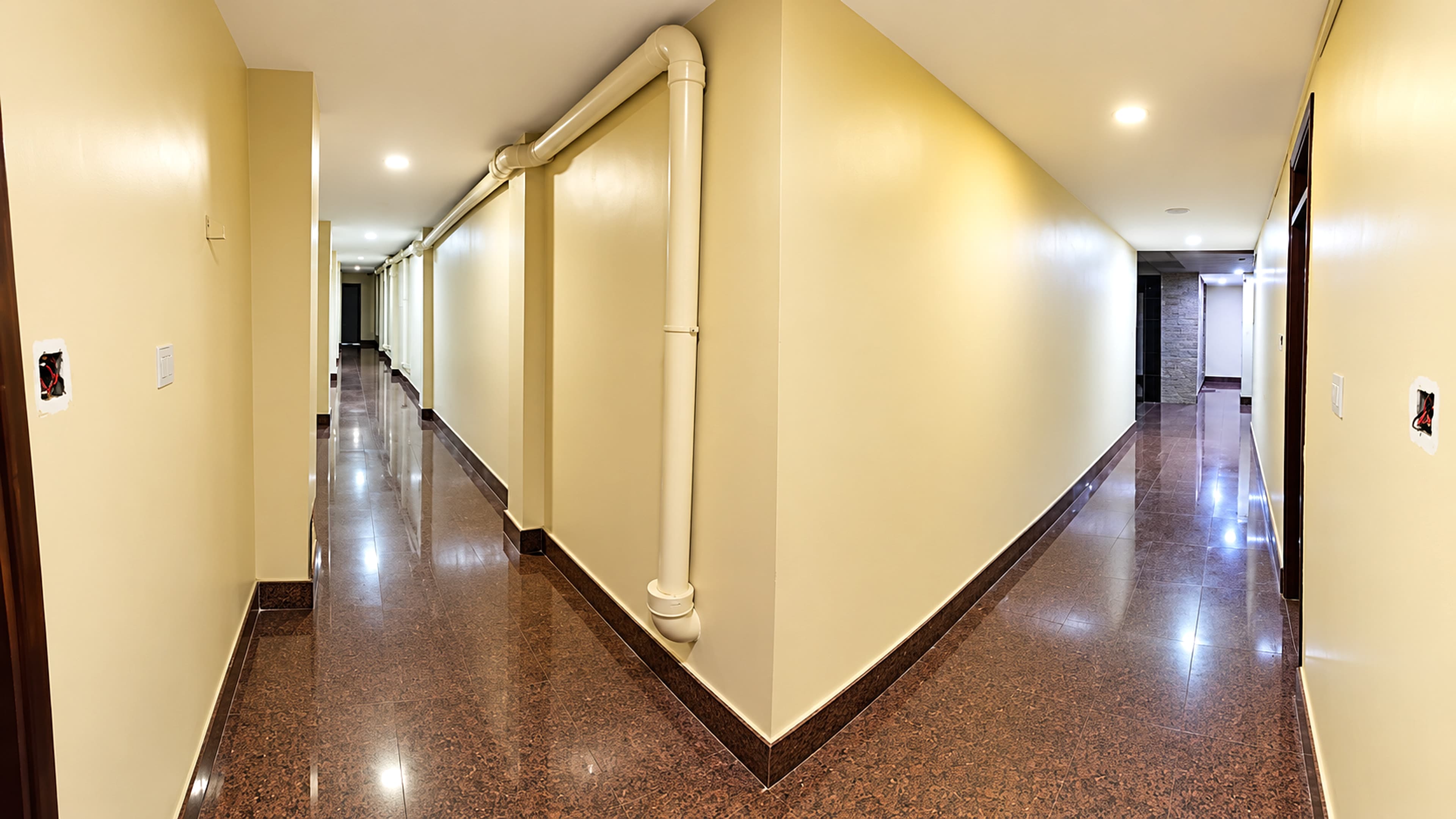 Secure apartment corridors with elevator access
